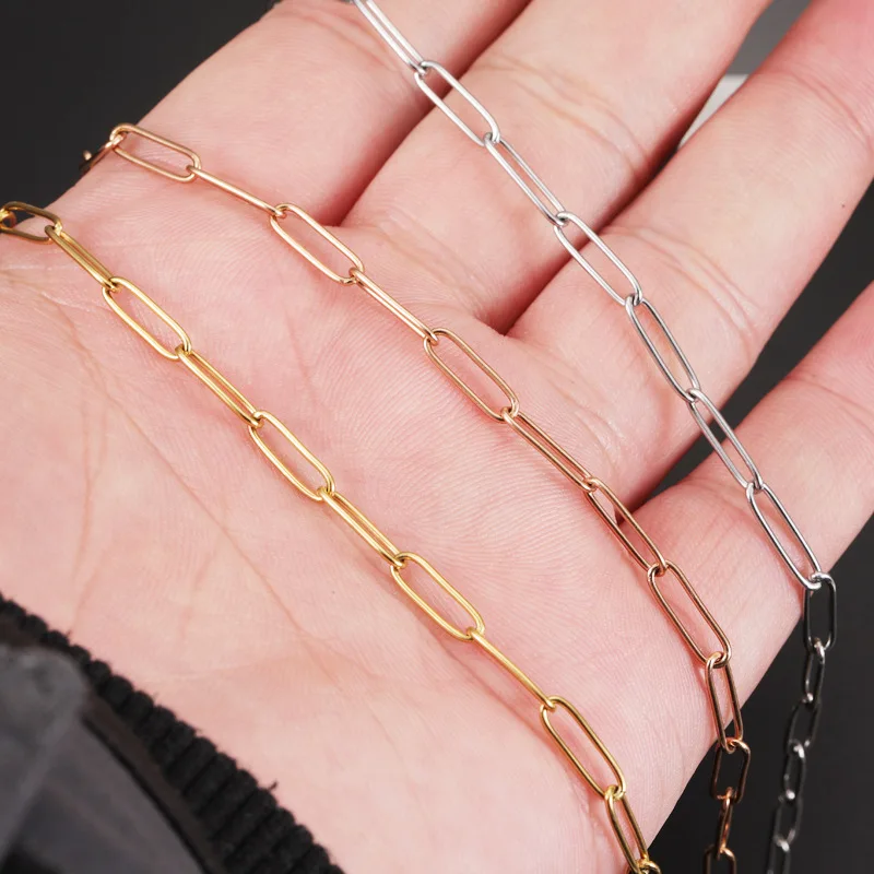 

10pcs 40/45/50cm 3.5mm Steel/gold color hip-hop fashion necklace choker necklace for Birthday women necklace wholesale