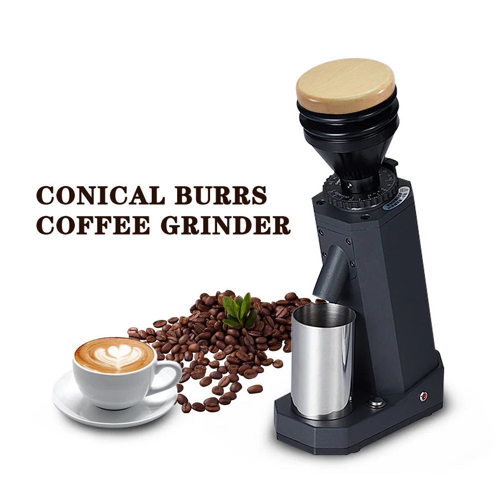 Electric Coffee Grinder Coffee Bean Miller 40mm Titanium Alloy Conical Burr Grinder Espresso Coffee Automatic Detachable Cafe