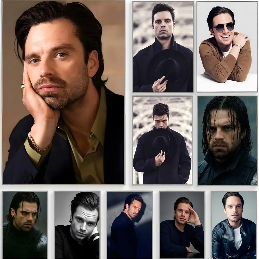 charming actor s-sebastian stan Poster Classic Wall Art  Home Decor  Peel and Stick Unframed