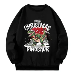 Christmas Dinosaur Plus Size Women Sweatshirt Clothing Autumn Winter New Big Size Sweatshirts Loose Fashion Large Size Tops