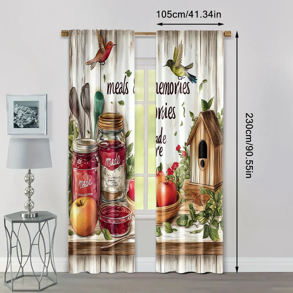 2개, 인기 있는 커튼 소박한 농가 주방 다용도 100% 폴리에스테르(막대 제외) 거실용 가정용 장식,