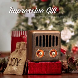 Retro Old Fashioned Classic Style Mini Portable Rechargeable FM Radio Wireless Bluetooth Speaker