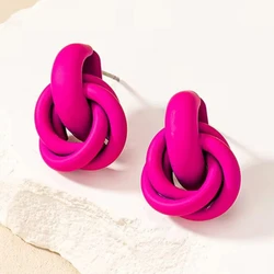 Circle Cross Stud Earrings for Women Geometric Personality Party Gift Holiday Fashion Jewelry Ear Accessories CE129