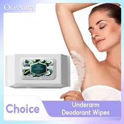 Natural Deodorant Wipes Woman Body Odor Remover Clean Underarms Reduce Bad Smells Refreshing Sweat Absorbent Armpit Care Product