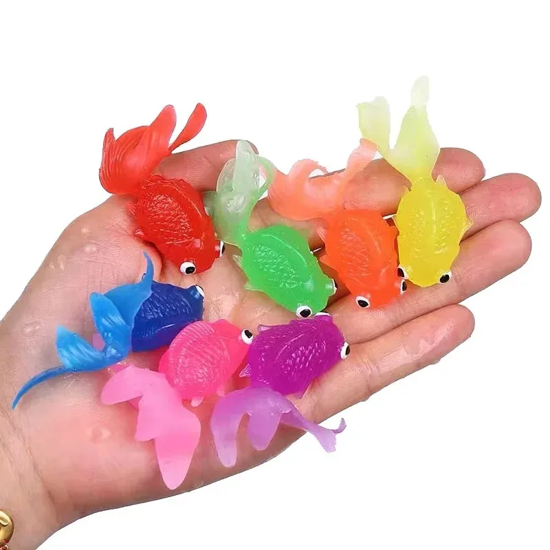 Artificial Aquarium Goldfishes Fake Rubber Fish Ornament Realistic Moving Floating Fish Bath Water Play Games for Kids Toddlers