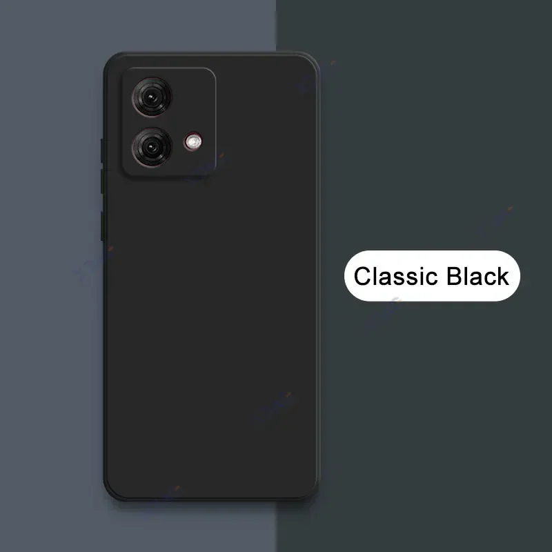 Luxury Double Liner Phone Case Covers for Motorola Moto G84 MotoG84 5G 360 Soft Square Liquid Silicone Shockproof Back Armor Bag