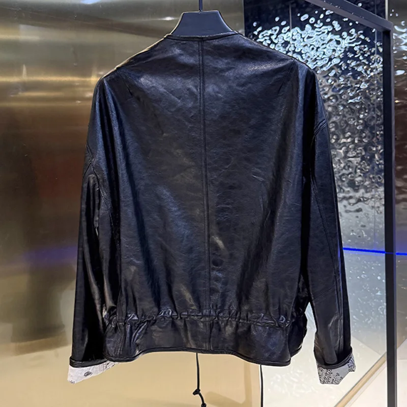 Nouvelle mode femmes naturel véritable peau de mouton veste en cuir femme réel manteau en peau d'agneau Streetwear vêtements d'extérieur