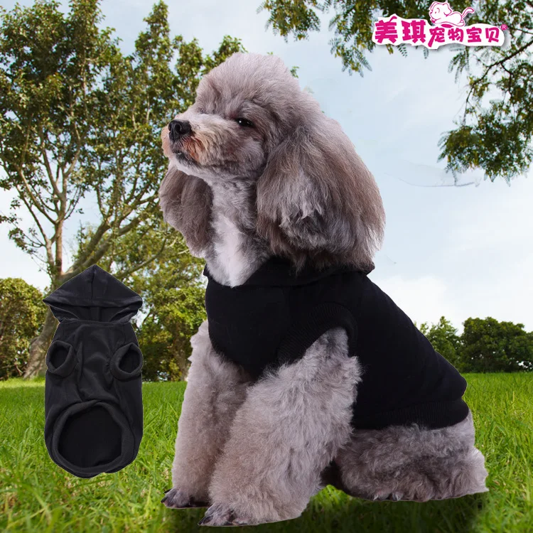 Dog cotton vest pet clothes, small dog thin hooded T-shirt petsanxiety vest  anxiety vest  puppy clothes