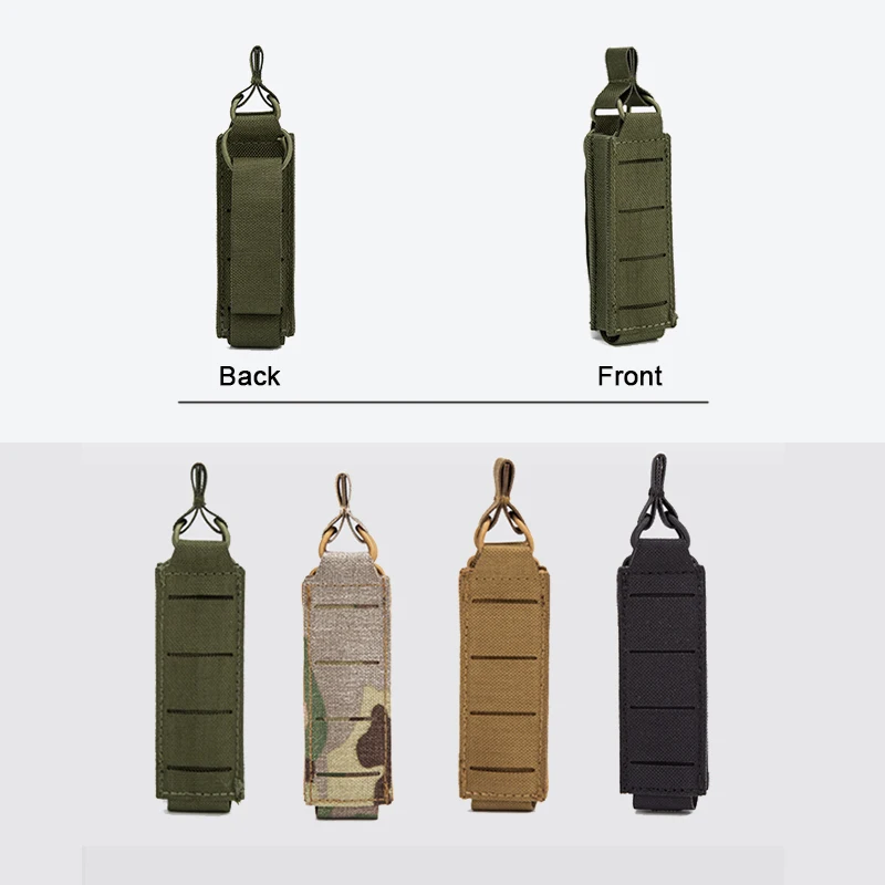 Nylon 9mm Magazine Pouch,Laser Cut LightWeight,Single,Molle System,Tactical Bag,Edc Pouches,Flashlight Bag,Hunting Accessories