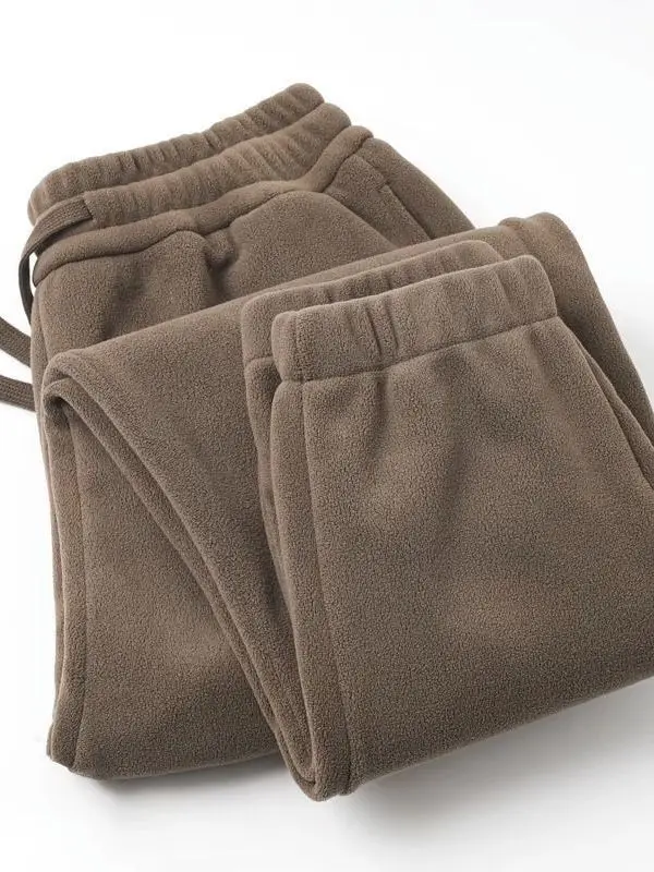 

Мужские брюки на подкладке Thiened Fce, осень-зима, прямые повседневные брюки, спортивные длинные брюки с эластичным подолом, полиэфирное волокно