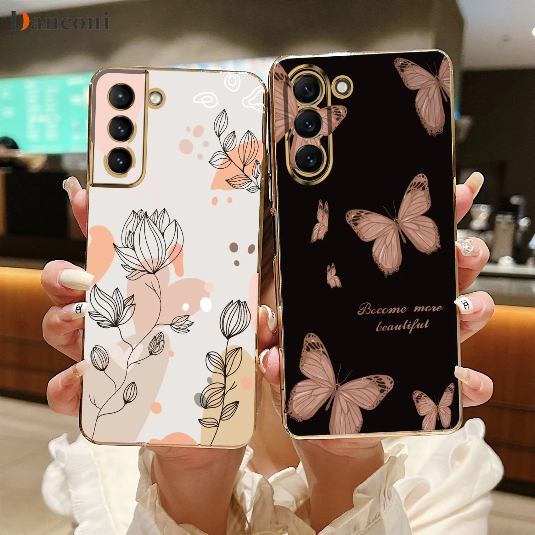 Butterfly Luxury Electroplated Silicone Phone Case For Samsung Galaxy S21 S20 S22 S23 S10 Note 10 20 Plus Ultra FE S23plus Cover