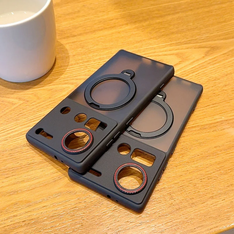 Red Circle Lens Full Coverage Metal Magnetic Holder Case For Zte Nubia Z70s Z70 Ultra Redmagic 10 Air 10 Pro + 9 9s Pro Cover view 6