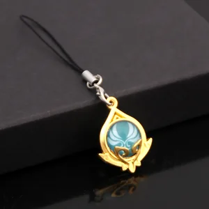 Genshin Luminous Impact Anime Double Keychain Side Glass Pendant, Original Weapon Eye Cabes Keychain, Remembrance, 7 Element 8 Main Sales Keychain Genshin - №6