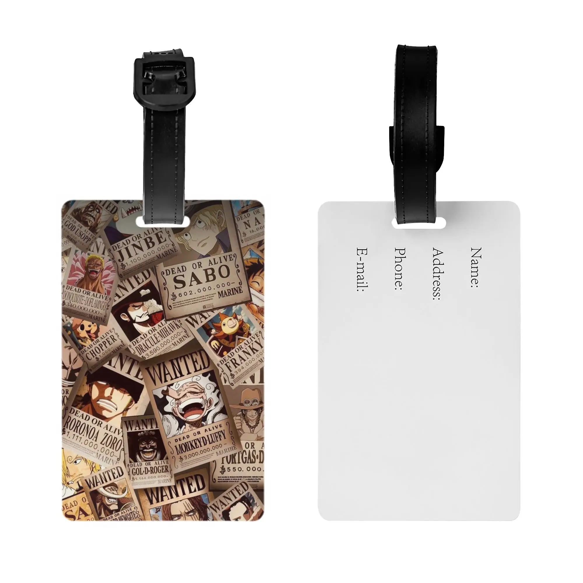 Custom Anime One P-Pieces Luggage Tags for Suitcases  Privacy Cover Name ID Card