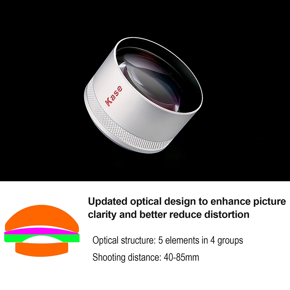 Kase-コンピューター用のマクロおよび携帯電話レンズプロ,17mm,フィルターアダプター,52mm,cpl,iphone 15, 14, 13 pro max