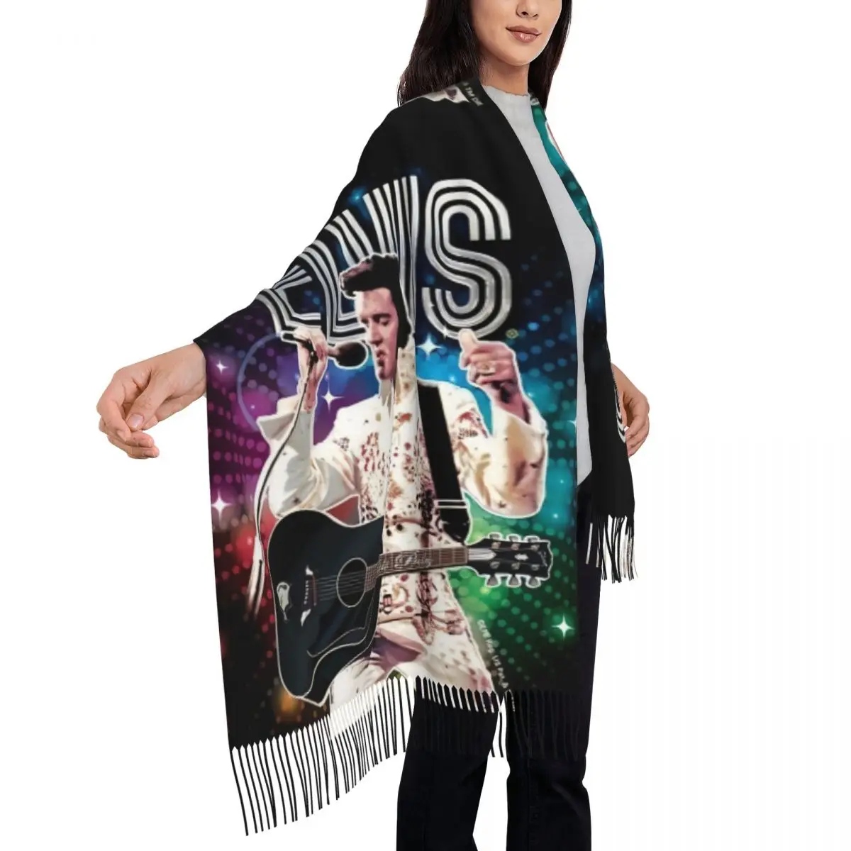 Customized Printed American Singer Actor Elvis Scarf Men Women Winter Warm Scarves And Rock King Shawls Wraps