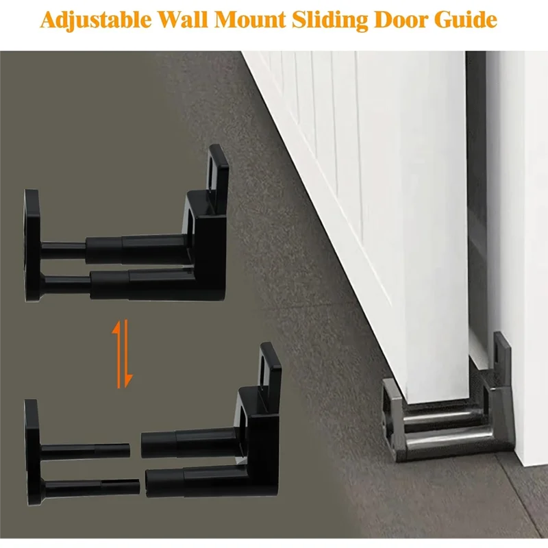 ABCA-RV 슬라이딩 도어 바닥 가이드(나사 포함), 조정 가능한 벽걸이형 슬라이딩 도어 가이드, 헛간 스타일 2팩