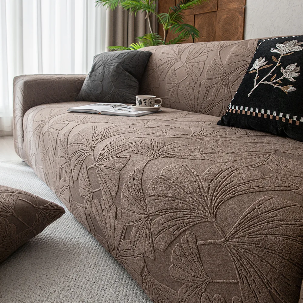 1PC Elastic Anti-pet Scratch Sofa Cover Jacquard Velvet Thickened Couch Cushion Covers High-end Chaise Lounge Slipcovers
