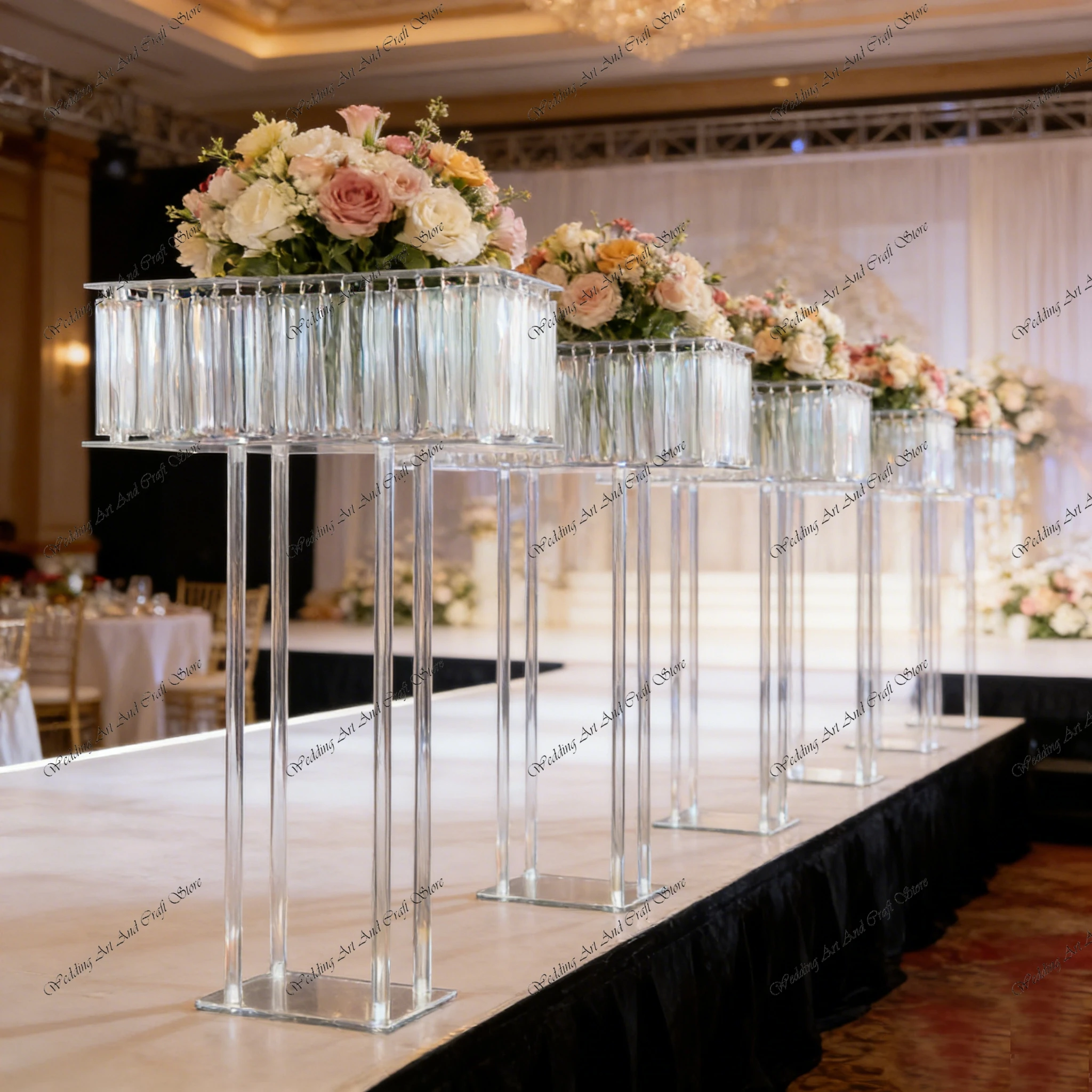 

10pcs f30 77-100cm Clear Acrylic Table Centerpiece Wedding Flower Stand Centerpieces Stage Decorations for Wedding Table ivy867