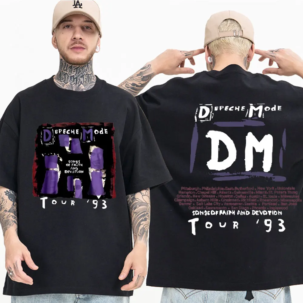 

British Band Depeche Cool Mode Memento Mori Tour 2023 Print T Shirt 90s Men Women Fashion Rock T-shirt Street Vintage T-shirts