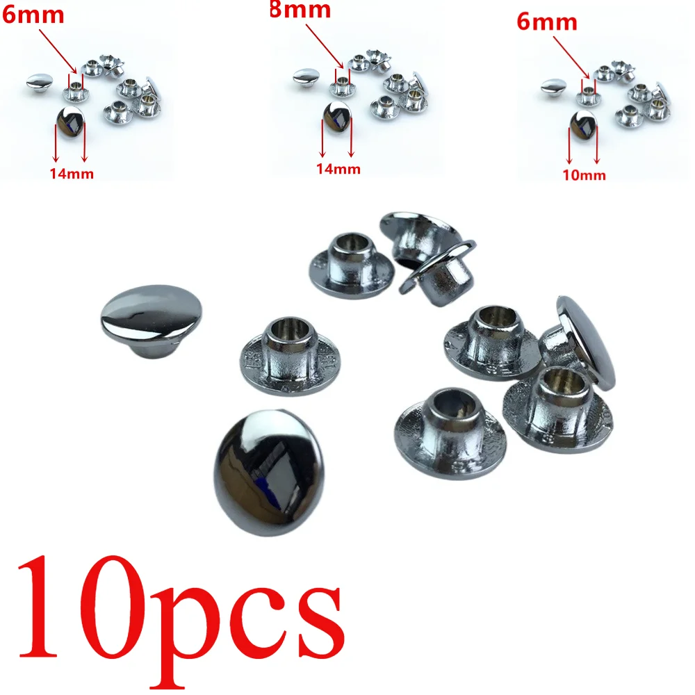 10 Uds 6-5-8mm para gn125 gs150 GY6 generación reposabrazos trasero manija cabeza cubierta de tornillo tapón tapa de tornillo cubierta de plástico plateado