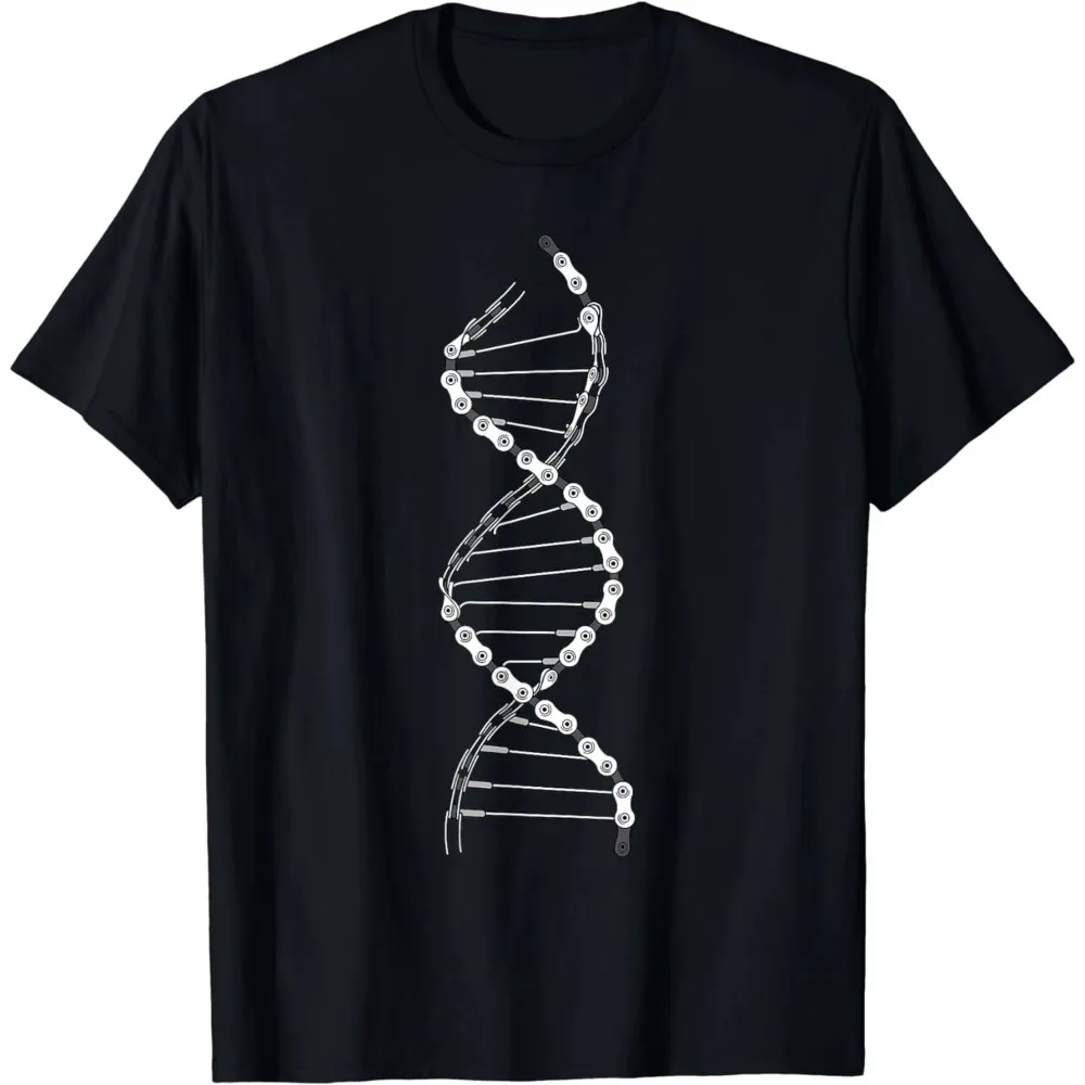 Funny DNA Cycling Bicycle Chain Mountain Bike Lovers Graphic T-Shirt Men Women Casual Summer Cotton Short Sleeve Tee