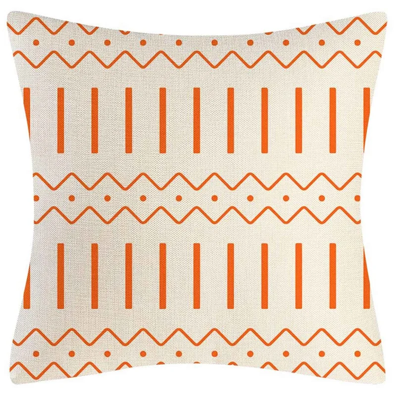 

Promotion!Orange Pillow Covers 18X18 Set Of 12 Home Decorative Throw Pillow Covers Outdoor Linen Couch Throw Pillow Case