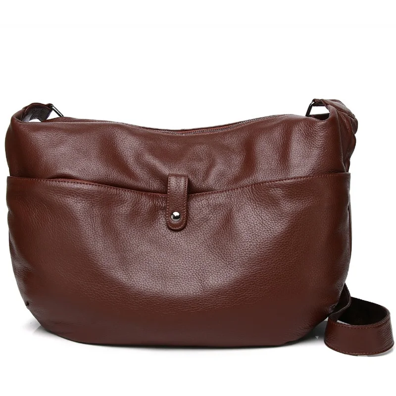 Women's Adjustable Shoulder Bag Large Genuine Soft Cowhide Leather Tote Crossbody Purse Spacious Practical Work Everyday Handbag