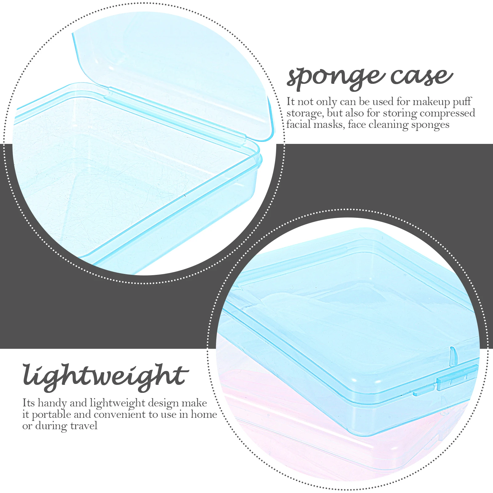 

9Pcs Makeup Sponge Cases Small Plastic Organizer Portable Lightweight for Home Travel Storage Practical