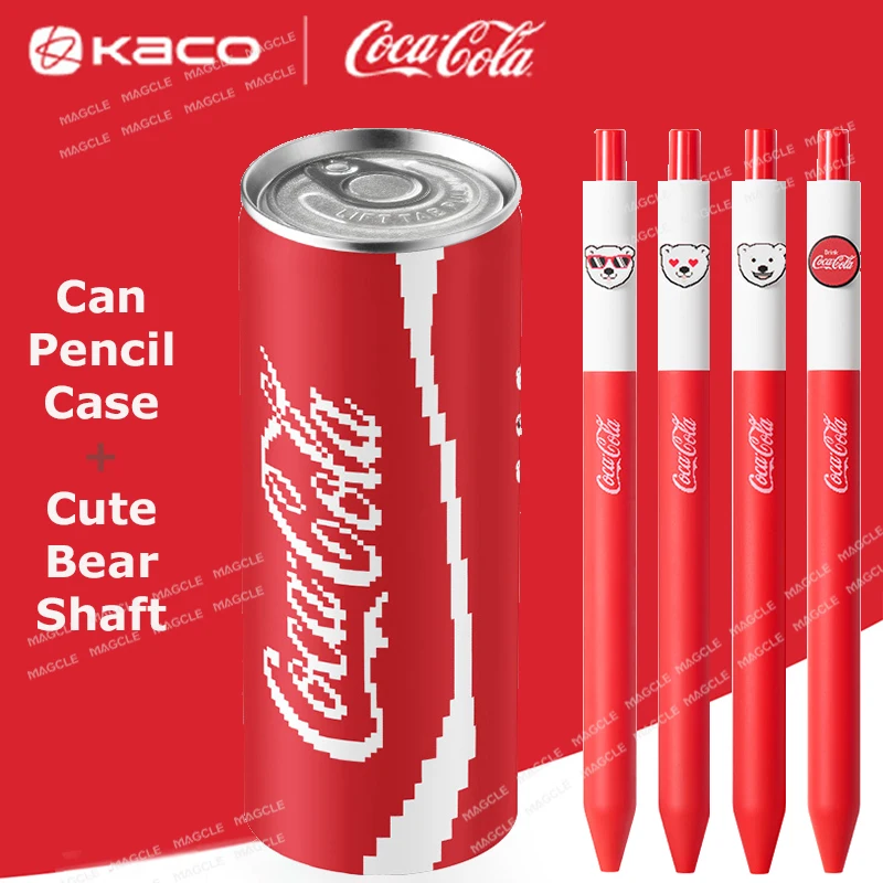 Kaco Creative Gel Pens 4pc 800m Large Capacity Black Exam Pen Set Smooth Write Quality Pretty Stationery Unique Can Pencontainer