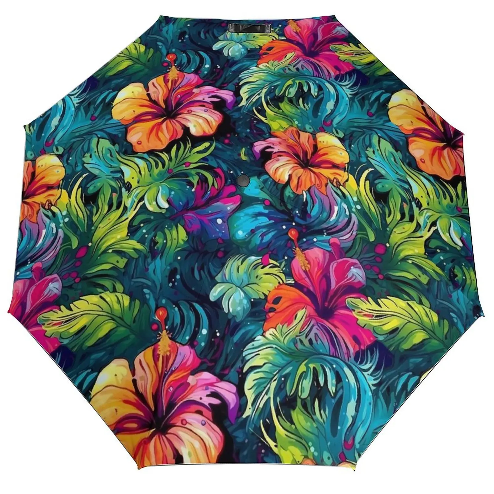 

Strong Umbrella Lily Floral Print Protection Umbrella Women Men Colorful Flower Three Fold Auto Sunshade Sun Elegant Umbrellas