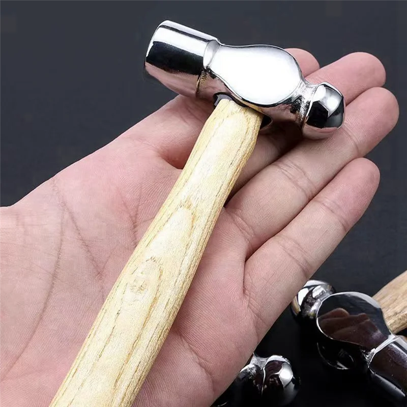 Wooden Handle Round Hammer Home Installation Small Hammer Walnut Hammer 0.25P Woodworking Hammer Mini Hammer Hand Tools