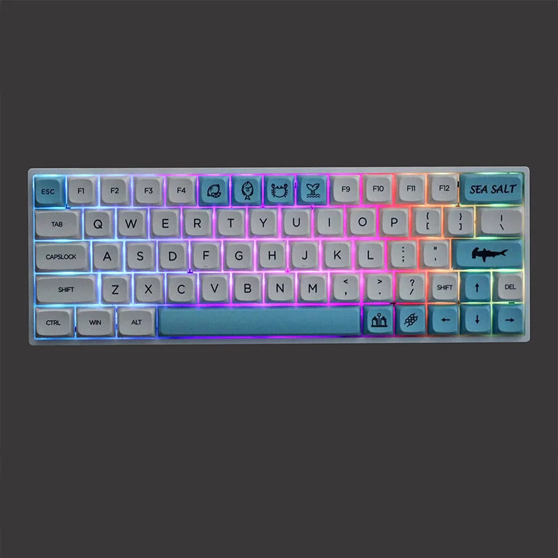 

138 клавиш XDA PBT Keycaps для Cherry GMMK Pro механическая клавиатура краситель подводная Морская Соль Тема синий белый цвет XDA Keycaps 61 64 68