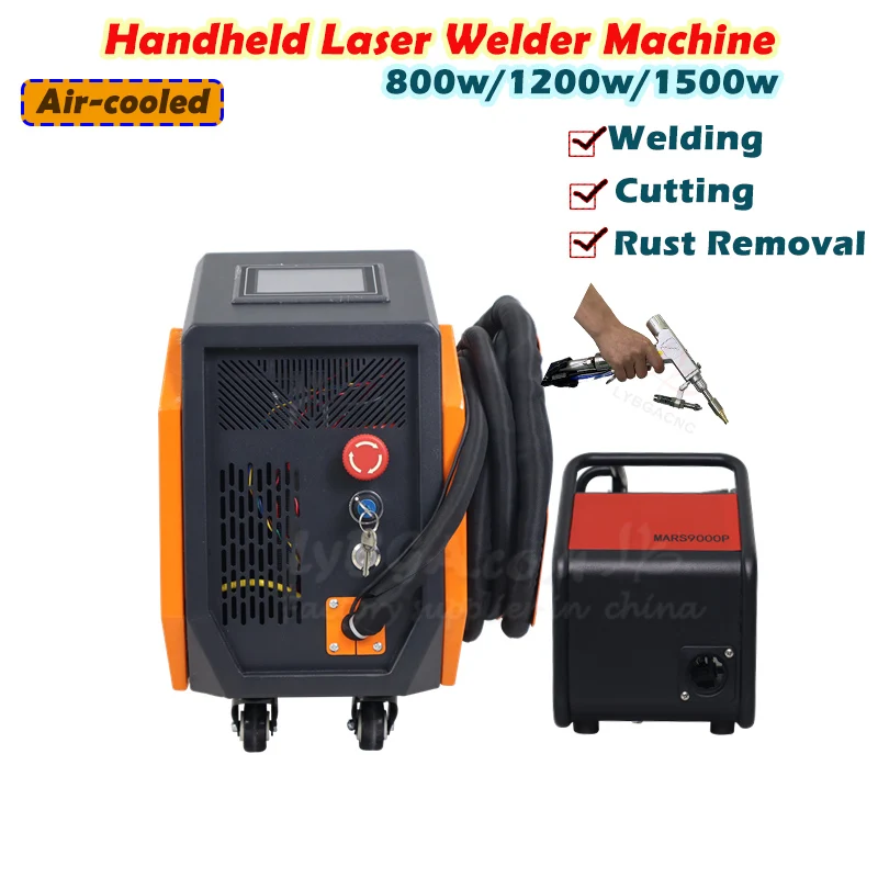 Handheld Fiber Laser Welding Machine Air-cooled Cutting Cleaning Welder 3In1 Steel Cutter Double Wire Feeder Optional 800W-1500W