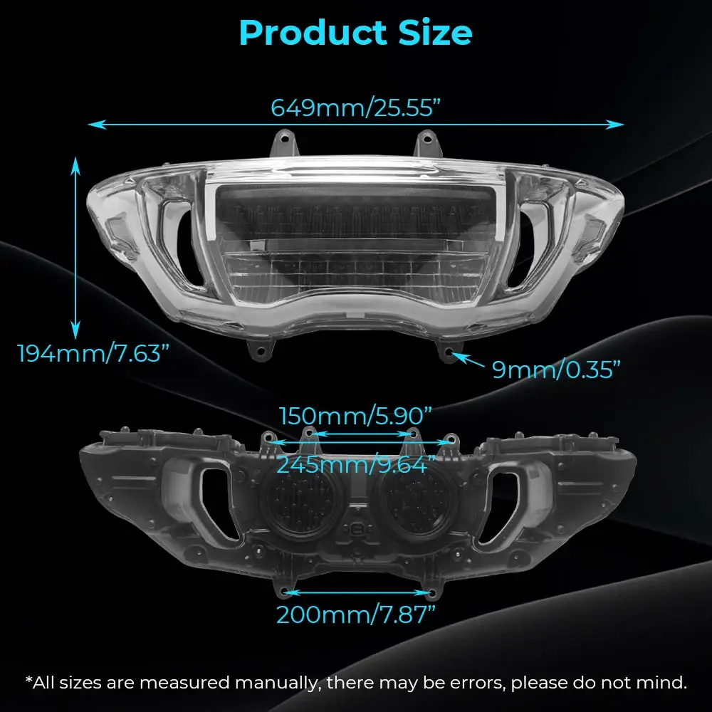 Motorcycle Headlight Fits For Harley Road Glide Fltrt Fltrxse Fltrxstse Fltrx Fltrxl 2023-2026 Black Housing Clear/Smoke Pc Lens