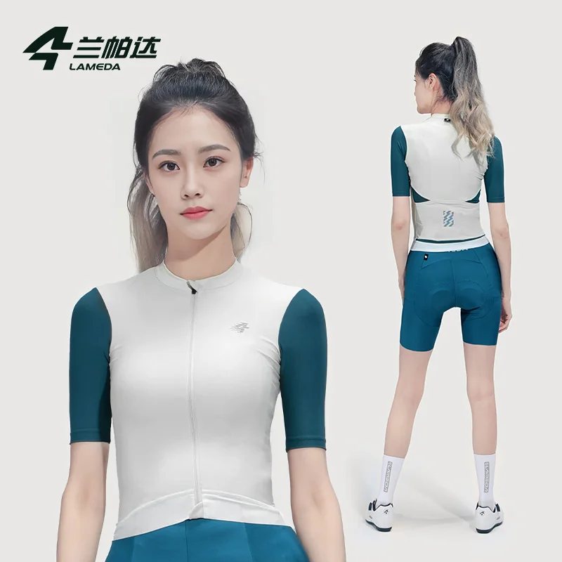 

Lameda Cycling Jersey Upf50+ Women's Short Sleeves Anti-slip Cycling Clothes For Women Quick Drying Breathable Jersey