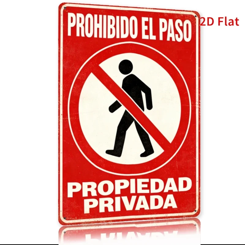 Spanish No Trespassing Sign 19.8x30cm - Heavy-Duty Iron 