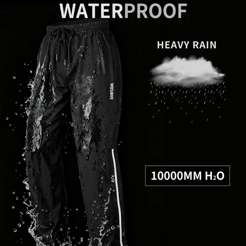 Imagen 2 del producto WOSAWE motocicleta moto impermeable pantalones individuales impermeable Unisex montar pesca adulto al aire libre transpirable desgaste pantalones de lluvia