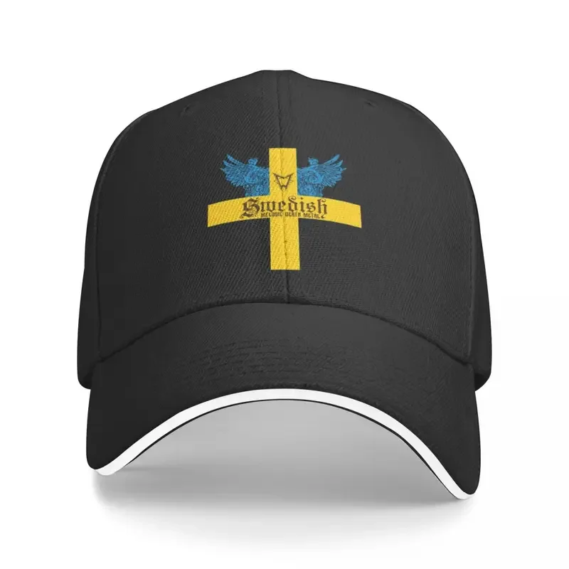 Y2K Blue Wings Swedish Death Metal Cross Printing Baseball Men Leisure Coquette Beach Sunscreen Hat Sport Peaked Cap