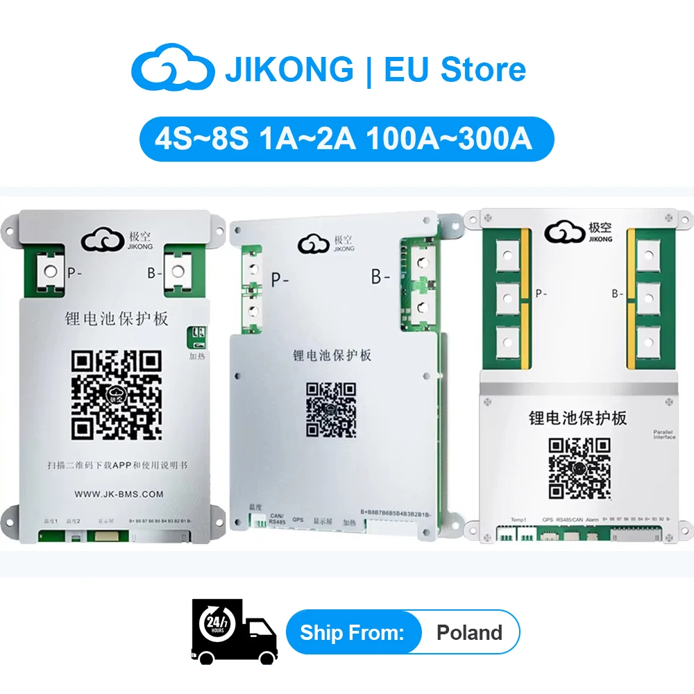 JIKONG Smart 8S BMS 4S ~ 8S 1A ~ 2A courant d'équilibre équilibre actif BMS Support décharge 100A 200A 300A Lifepo4 Li-Ion Lto JK BMS