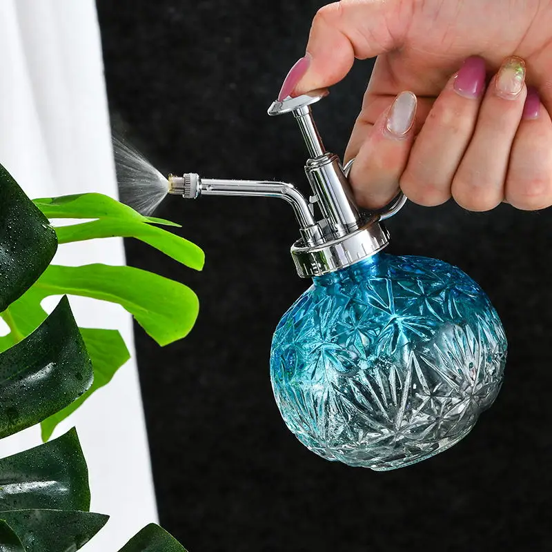 Relief Snowflake Glass Watering Can Gardening Household Sprinkler Sprayer Watering Watering Can Bathroom Decoration Ornaments