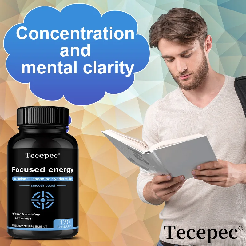 L-Theanine 2000mg Capsules with Caffeine, Mood & Focus Support, Stress Relief, Enhancing Concentration & Cognitive Function