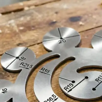 Stainless Steel Leather Cutting Angle Ruler DY-008C Radius Template 85x80mm Silver Metal Gauge For Wood Glass Plastic DIY Craft