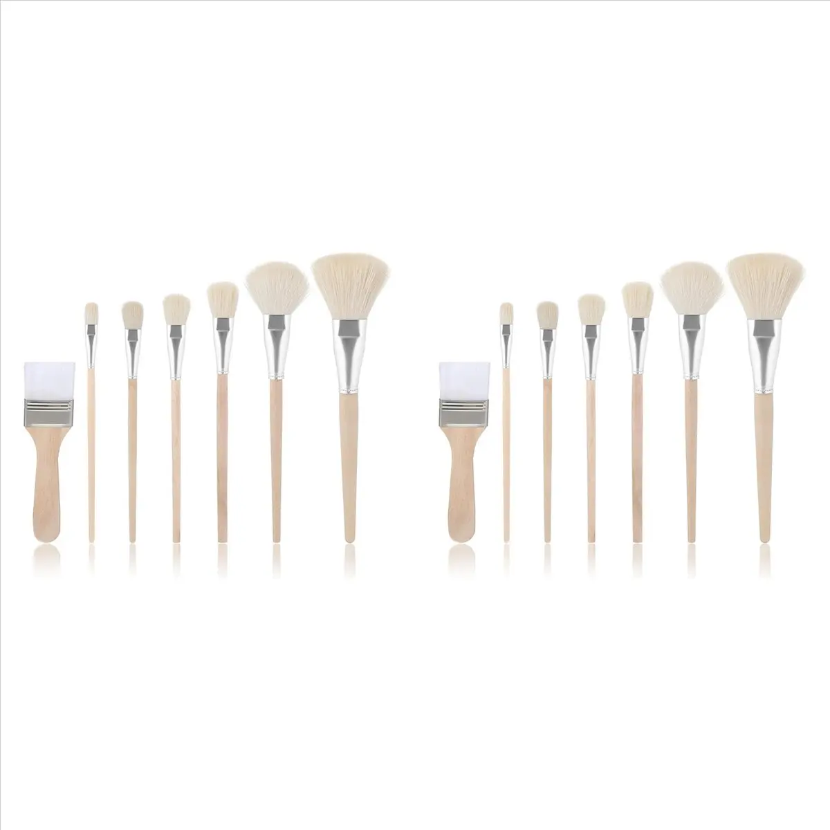Okay Mop Brush for Acrylic Painting 14Pcs Artist Paint Brush Set with Wooden Handle Wool Brushes for Watercolor Painting