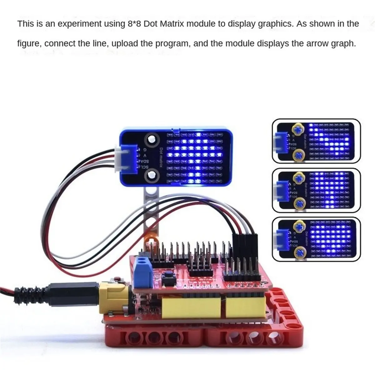 HT16K33_8X8 Dot Matrix Module DIY Electronic Building Block for Compatible with for Blocks Without Case