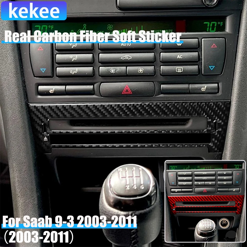 

Real Carbon Fiber Car Accessories Center CD Player Cover Soft Sticker For Saab 9-3 2003 2004 2005 2006 2007 2008 2009 2010 2011