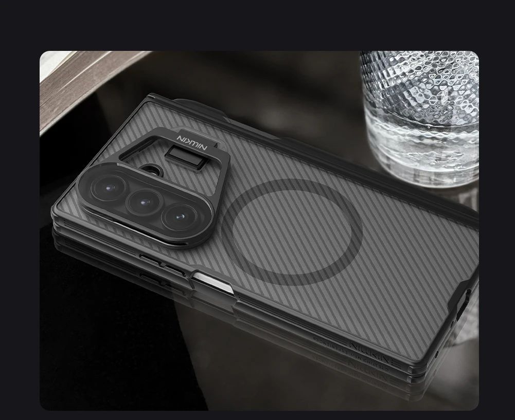 

Nillkin For Samsung Galaxy Z Fold 7 5G Magnetic Case with Customs S-Pen Camshield Prop Magsafe Transparency Camera Stand Cover