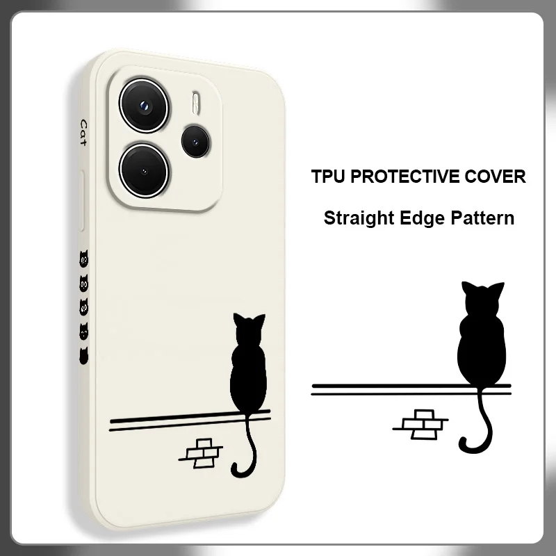 

Lonely Black Cat Phone Case For Xiaomi Redmi Note 14 13 12 12S 11 11S 10 10S Pro Plus 15 15C 14C 4G 5G Silicone Cover
