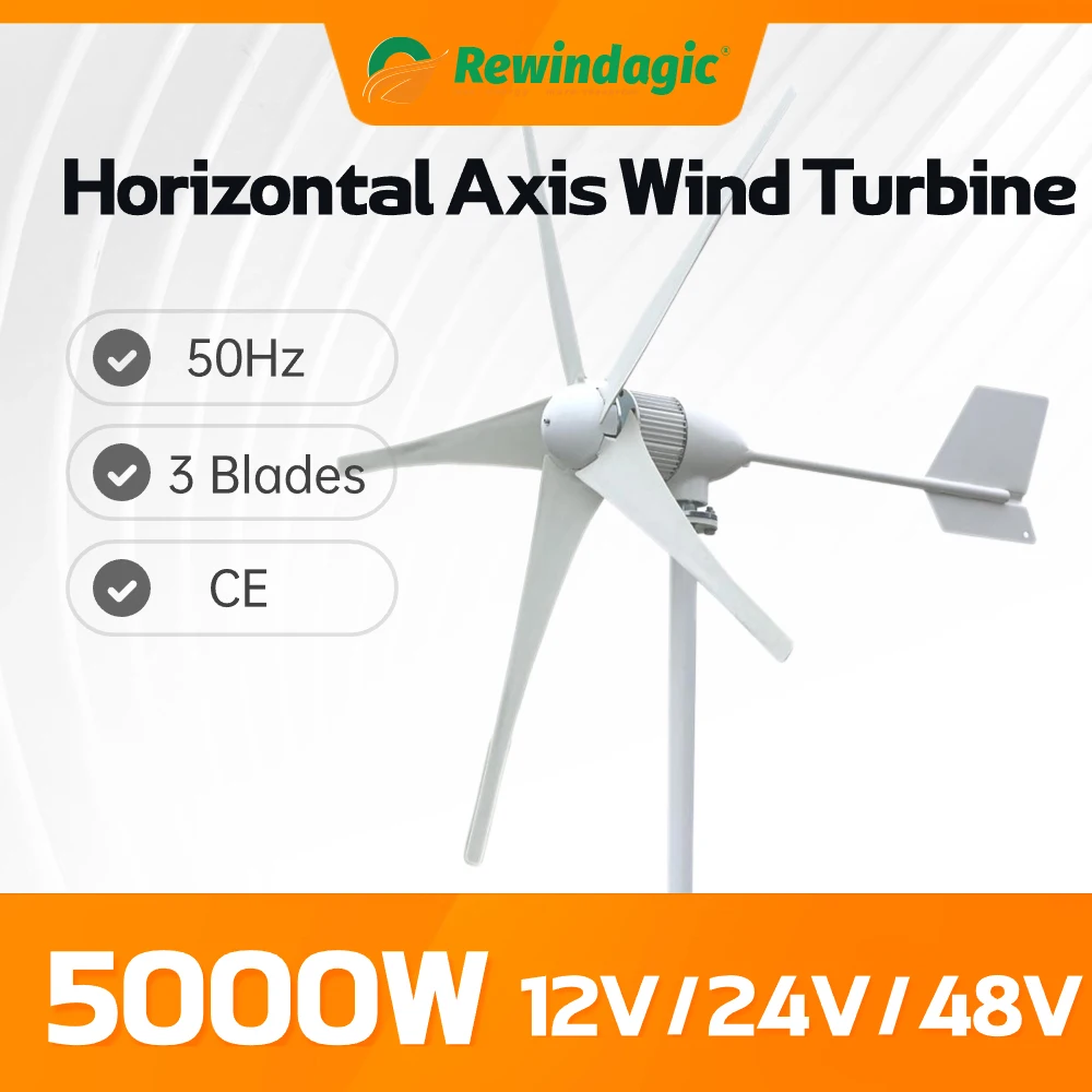 

5000W Wind Turbine Generator With MPPT Controller and 220V Off Grid Inverter Windmill 12V 24V 48V Wind Generator Home Appliance