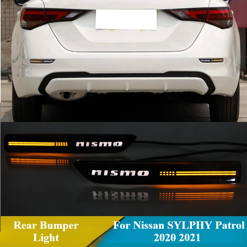 

Для Nissan SYLPHY Patrol 2020 2021 2 шт. автомобильный светодиодный фонарь заднего бампера задний противотуманный фонарь динамический указатель поворота стоп-сигналы